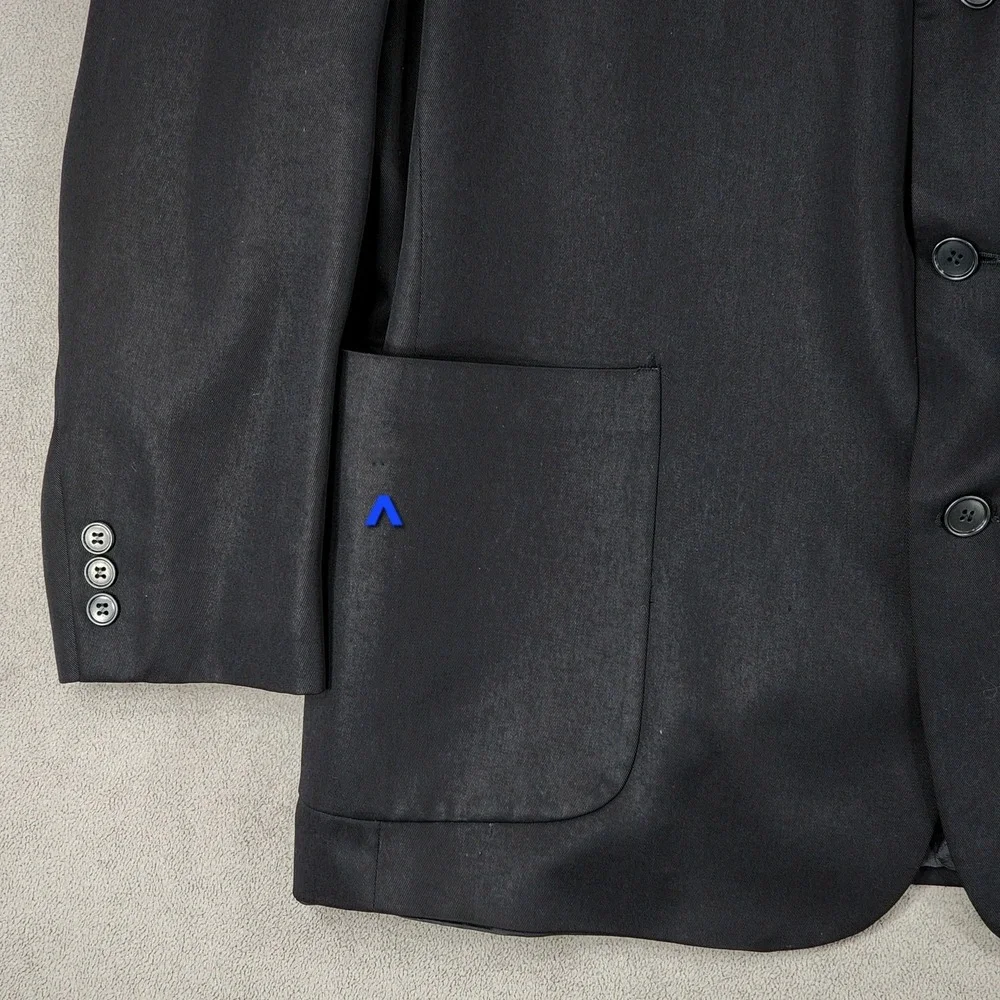 Barrington Sport Coat 44R Men Black 100% Tencel Suit Jacket‎ Blazer READ